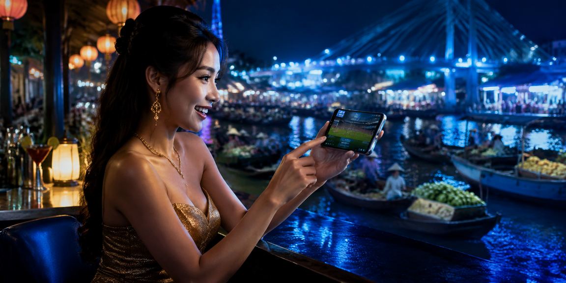 Người dùng tại Cần Thơ truy cập khu High Roller d600 trên điện thoại di động