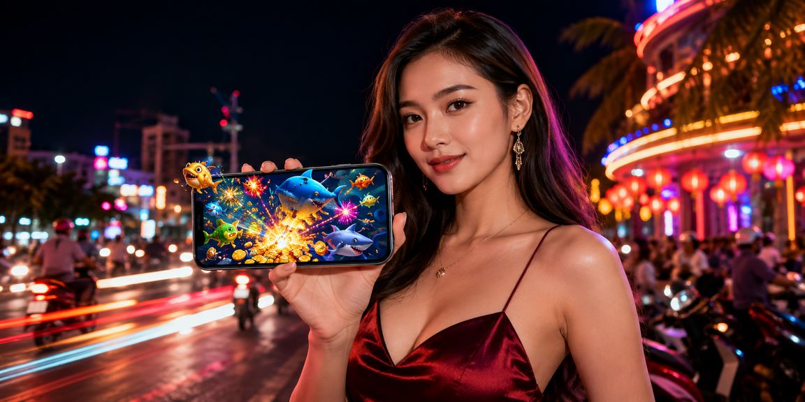 Người chơi tại chợ đêm Nha Trang thư giãn với game bắn cá và slots jackpot trên điện thoại